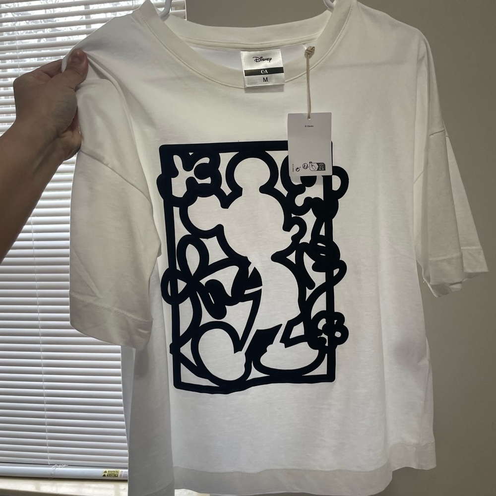Disney White Tee with Black Design